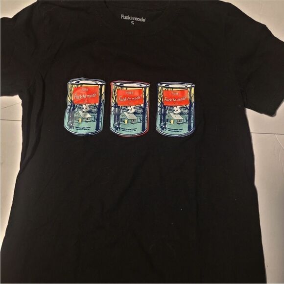 Fucklamode Black Graphic T-Shirt  pre-shrunk  unisex size Small - Picture 3 of 5